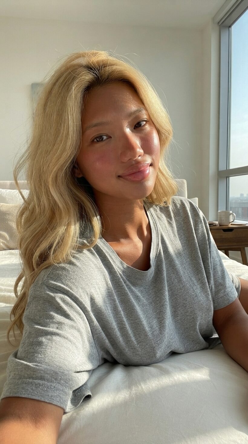 Chloe Lee, summer tan lines and a bright smile